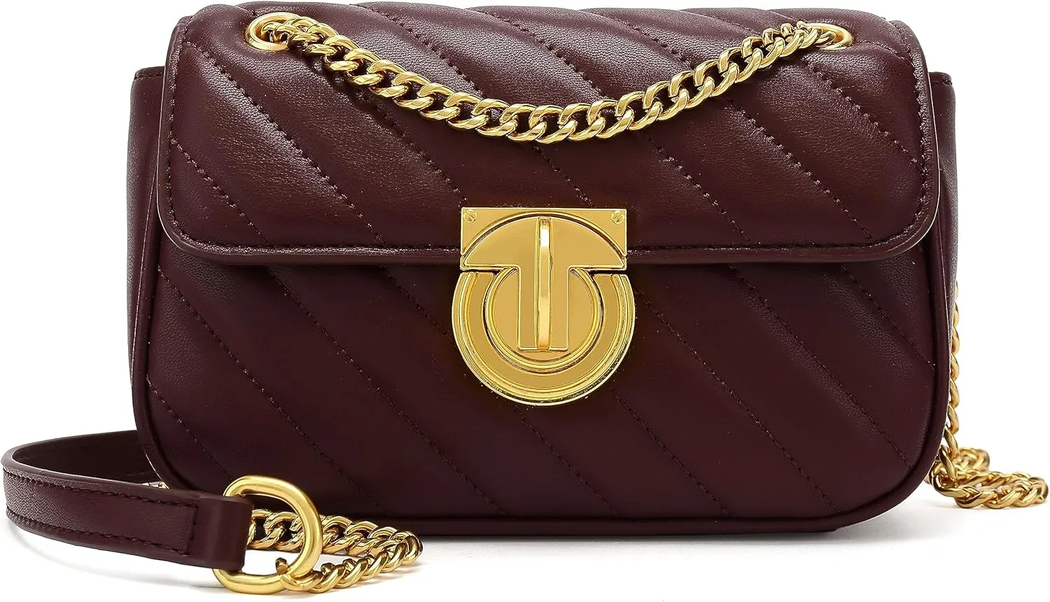 Scarleton Crossbody Bags for Women, Quilted Shoulder Bag, Lightweight Gold Chain Purses for Women, Crossbody Bag, H2089