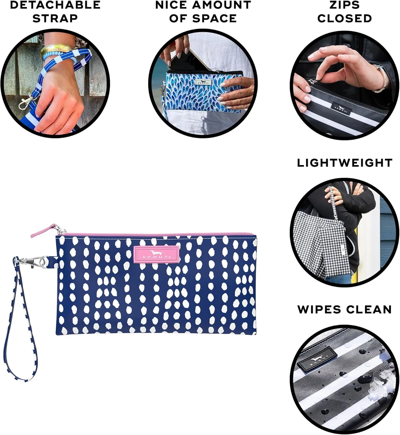 SCOUT Kate Wristlet - Lightweight Hands-Free Wristlet Wallet for Women with Removable Strap - Organizer Pouch