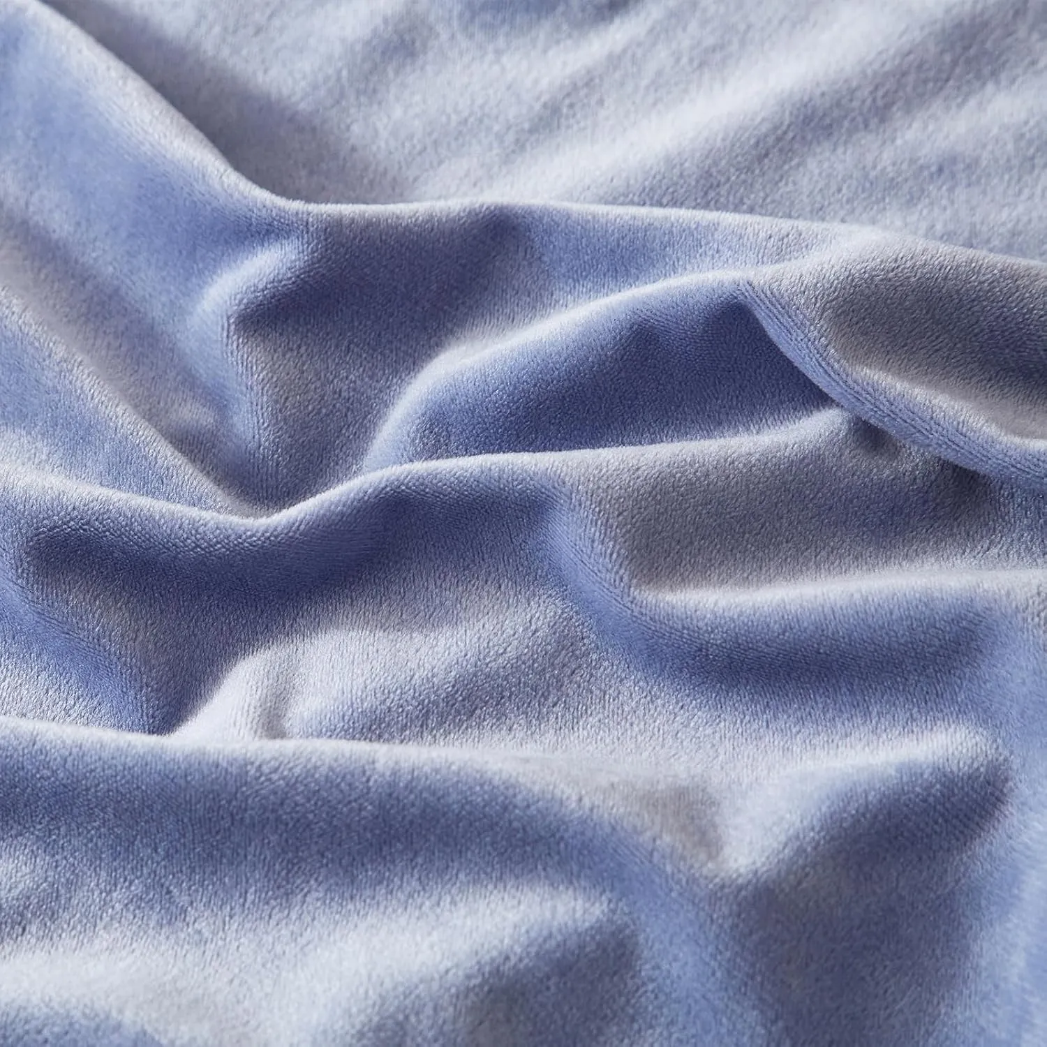 SE SOFTEXLY Velvet Blue Duvet Cover Queen Size, Soft Flannel Duvet Cover with Zipper Solid Breathable Silky Velour Comforter Cover, Cozy Winter Duvet Cover Set with 2 Pillowcases, 90" x 90"