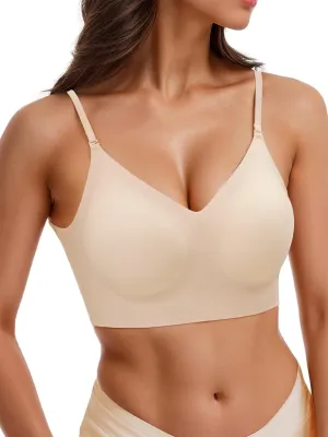 Seamless Low Back Bra Wireless Padded Bralette Thin Straps Comfort Halter Backless Cross Multiway Convertible Bras