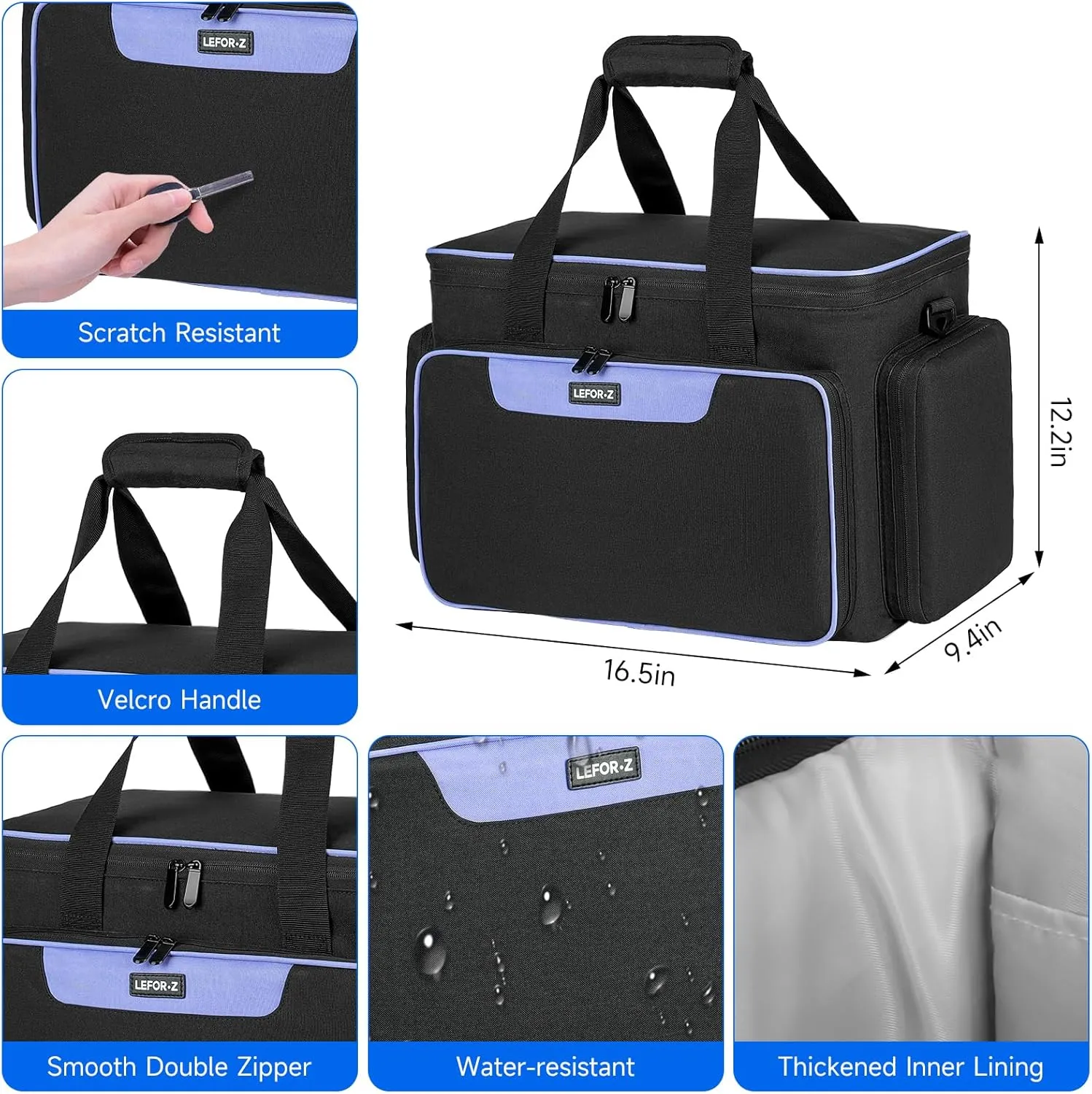 Sewing Machine Case with Removable Padding,Sewing Machine Carrying Bag Fit for Most Standard Size Singer,Brother,Janome and Sewing Accessories