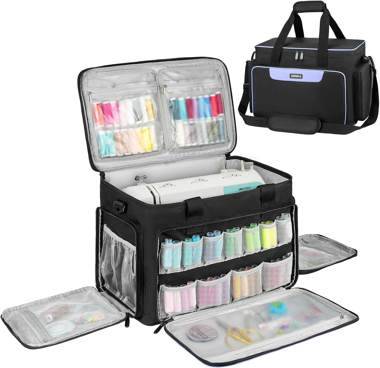 Sewing Machine Case with Removable Padding,Sewing Machine Carrying Bag Fit for Most Standard Size Singer,Brother,Janome and Sewing Accessories