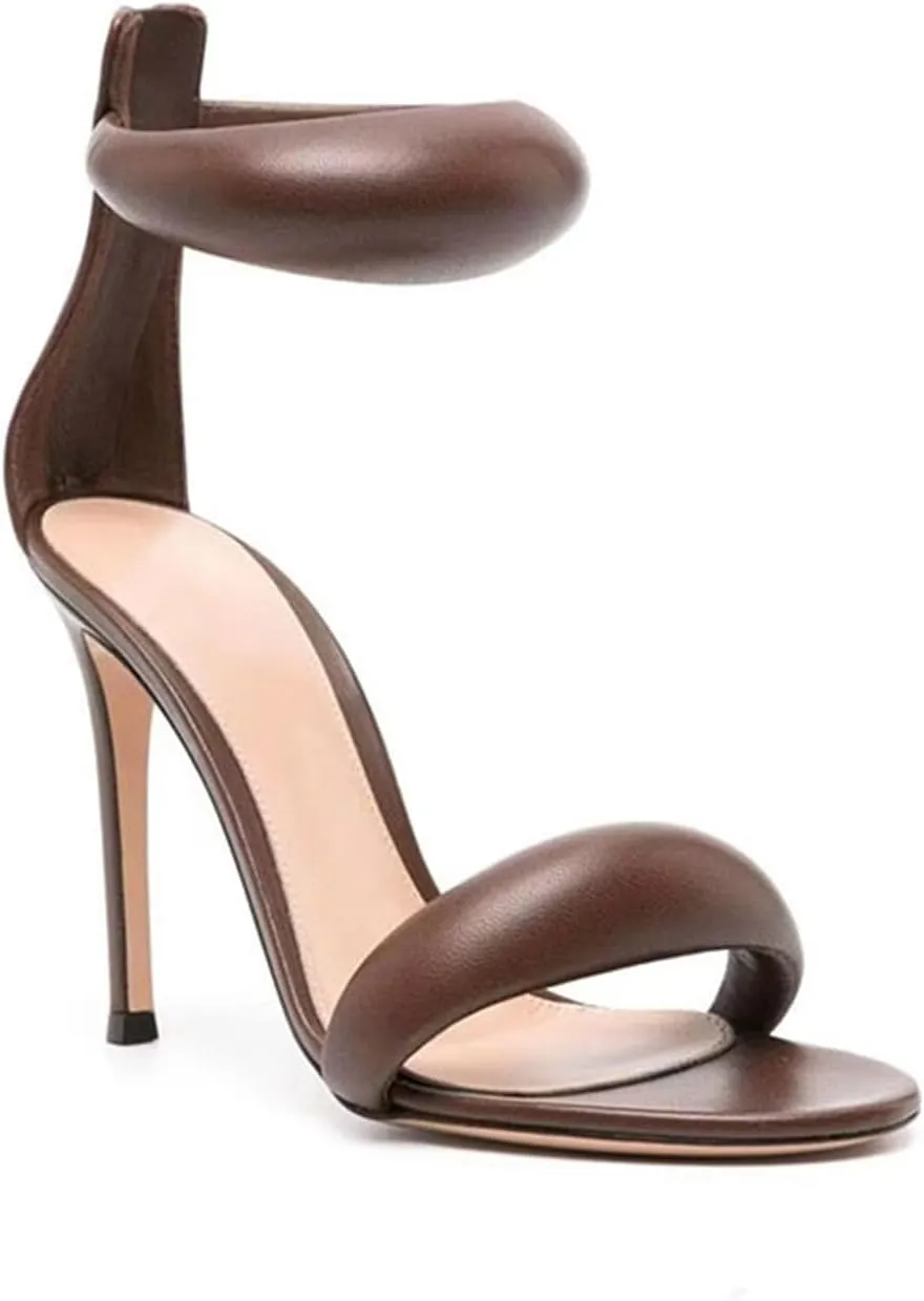 Sexy Women's Leopard Peep Toe Sandals, Large Size Fashion Round Toe Cover Heel High Heels for Party, Club And Catwalks