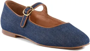 Seychelles Shea Denim & Leather Mary Jane Flat