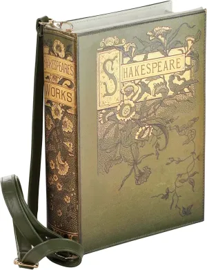 Shakespeare Book Costume Purse - Faux Leather Bag with Adjustable Strap, Literary Design