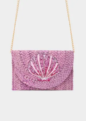 SHELLY CLUTCH IN RAFFIA