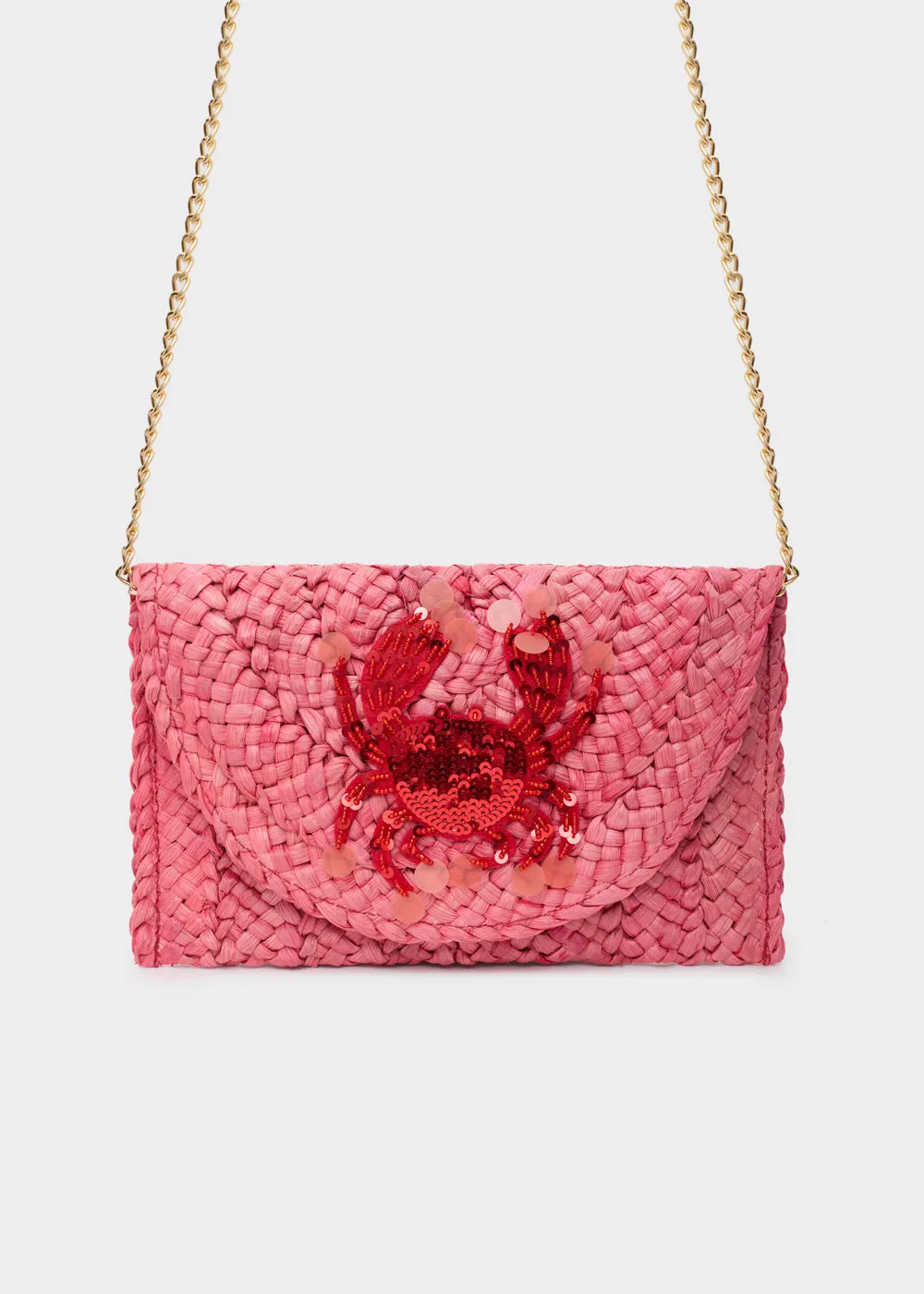 SHELLY CLUTCH IN RAFFIA