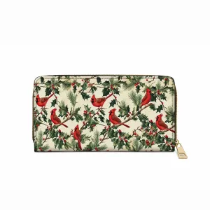 Shineful Leather Clutch Purse With Wristlet Strap Handle Cardinal Bliss