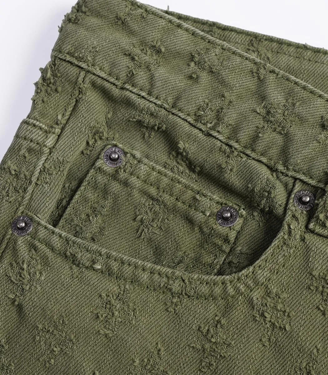 SHION7 Men's Denim Shorts, Relaxed Fit Knee Length Short Pants for Men, Ripped Baggy Half Pant, Streetwear Oversized Shorts