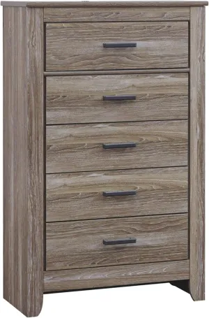 Signature Design by Ashley Zelen Rustic Contemporary 5 Drawer Chest of Drawers, Warm Gray