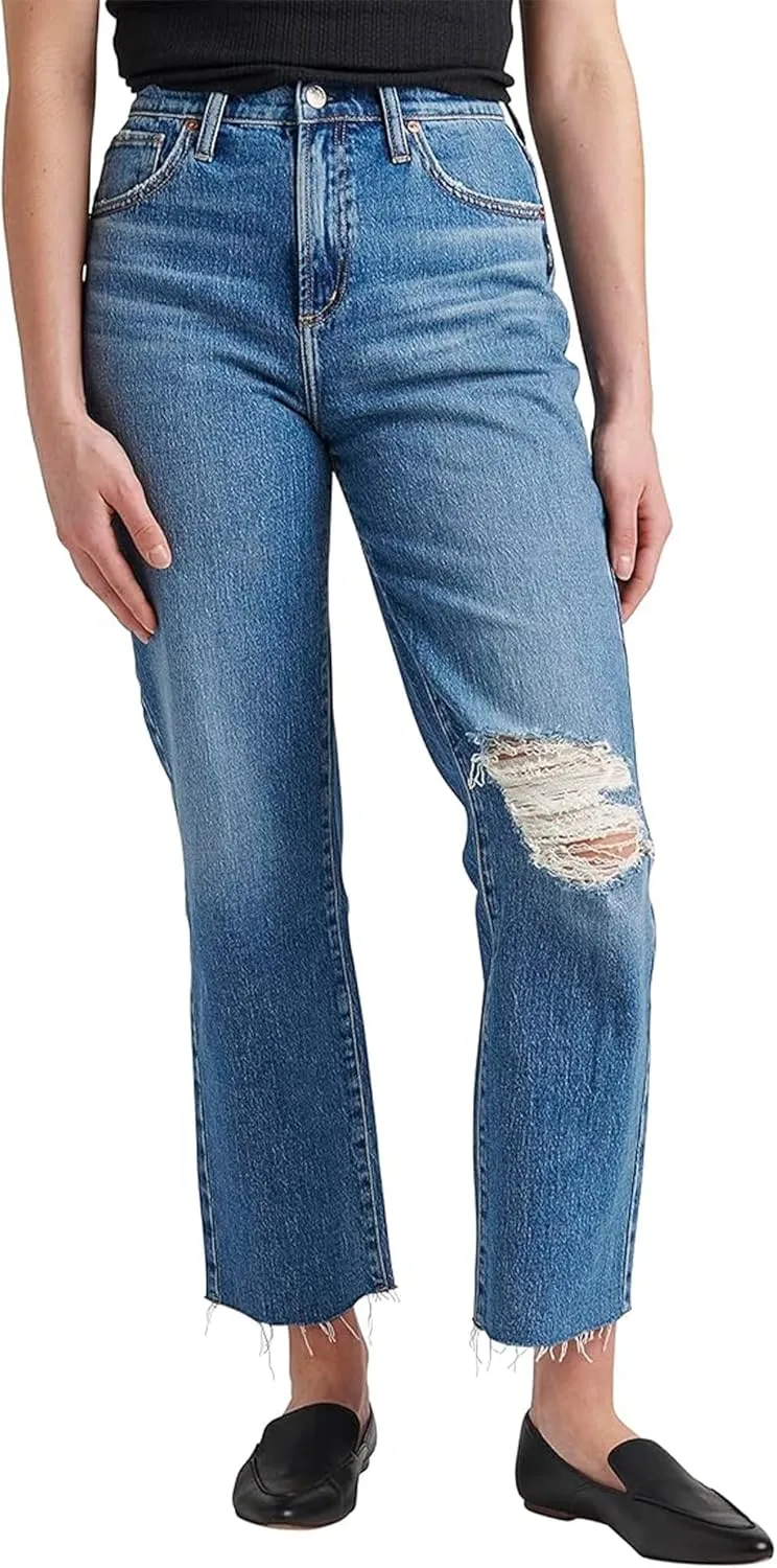 Silver Jeans Co. Women's Highly Desirable High Rise Straight Leg Jeans