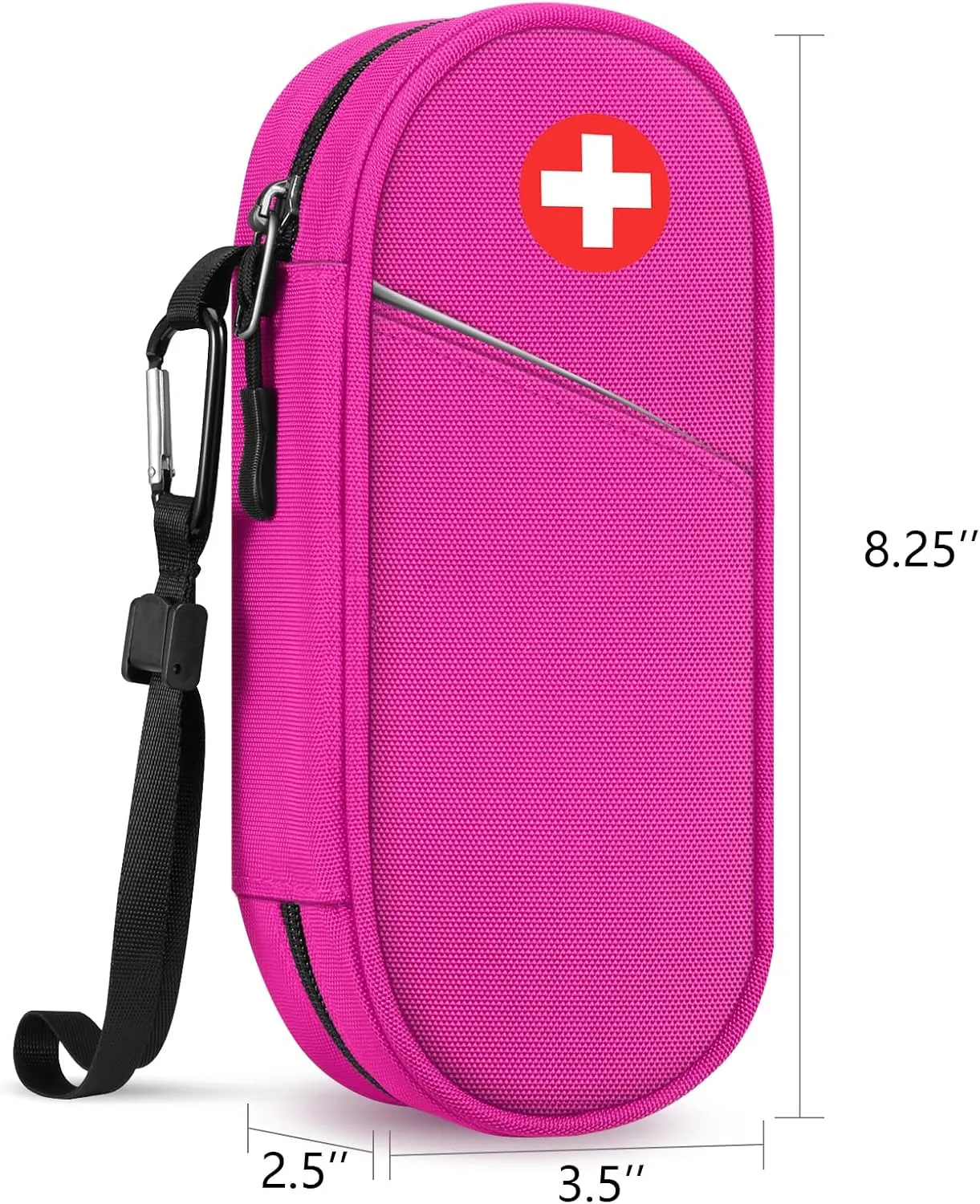 SITHON EpiPen Medical Carrying Case Insulated, Travel Medication Organizer Bag Emergency Medical Pouch Holds 2 EpiPens, Asthma Inhaler, Anti-Histamine, Auvi-Q, Allergy Medicine Essentials, Magenta
