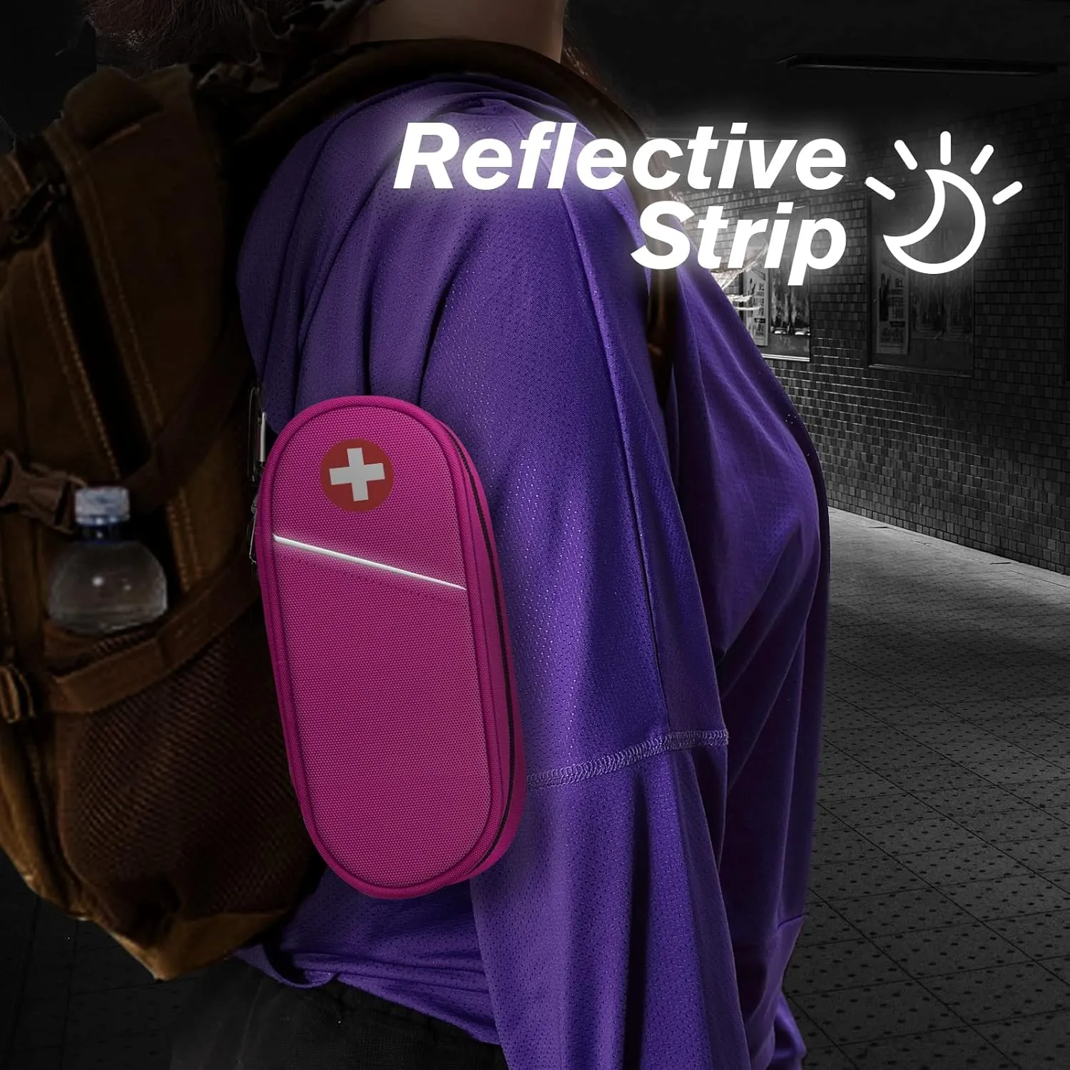 SITHON EpiPen Medical Carrying Case Insulated, Travel Medication Organizer Bag Emergency Medical Pouch Holds 2 EpiPens, Asthma Inhaler, Anti-Histamine, Auvi-Q, Allergy Medicine Essentials, Magenta
