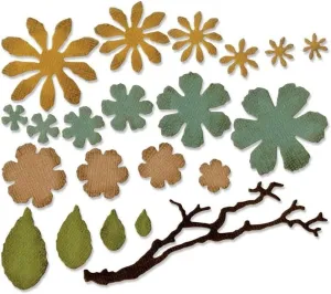 Sizzix, Multi Color, Thinlits Die Set 661806, Tattered Florals by Tim Holtz, 21 Pack, One Size (SIZ661806)
