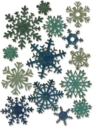 Sizzix Thinlits Die Set 661599, Paper Snowflakes, Mini by Tim Holtz, 14 Pack, Multi Color, One Size