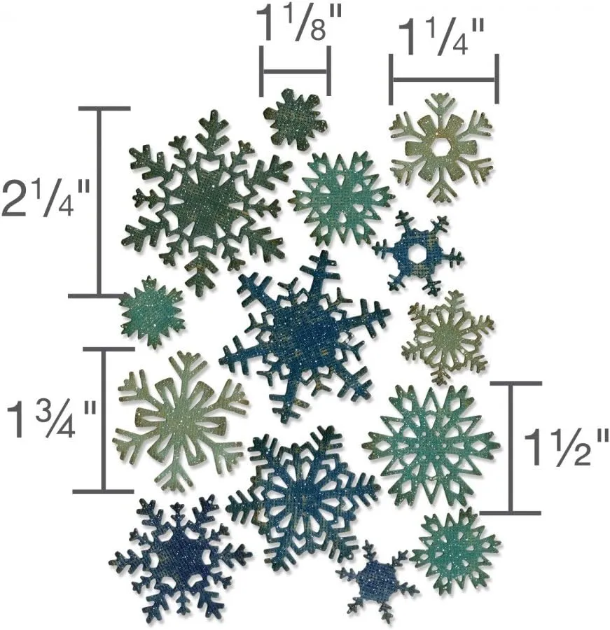 Sizzix Thinlits Die Set 661599, Paper Snowflakes, Mini by Tim Holtz, 14 Pack, Multi Color, One Size