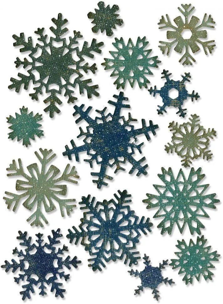 Sizzix Thinlits Die Set 661599, Paper Snowflakes, Mini by Tim Holtz, 14 Pack, Multi Color, One Size