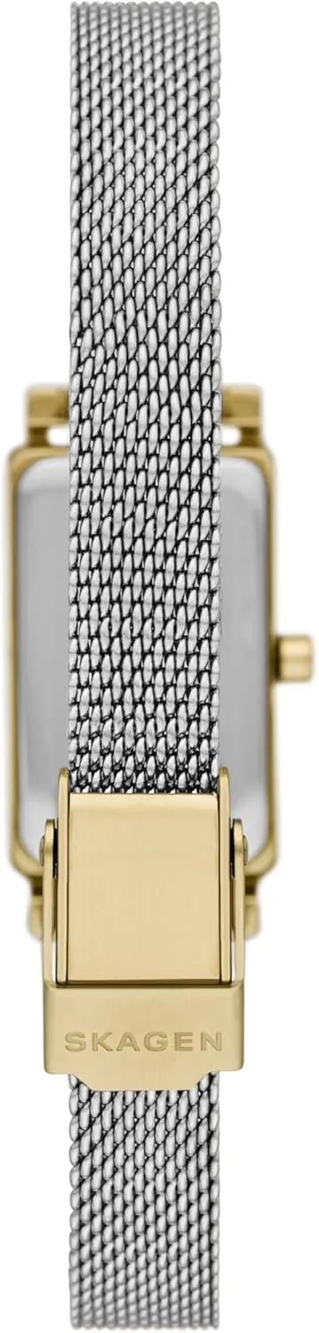 Skagen Hagen Rectangular Case Women's Watch with Stainless Steel Bracelet, Mesh or Leather Band