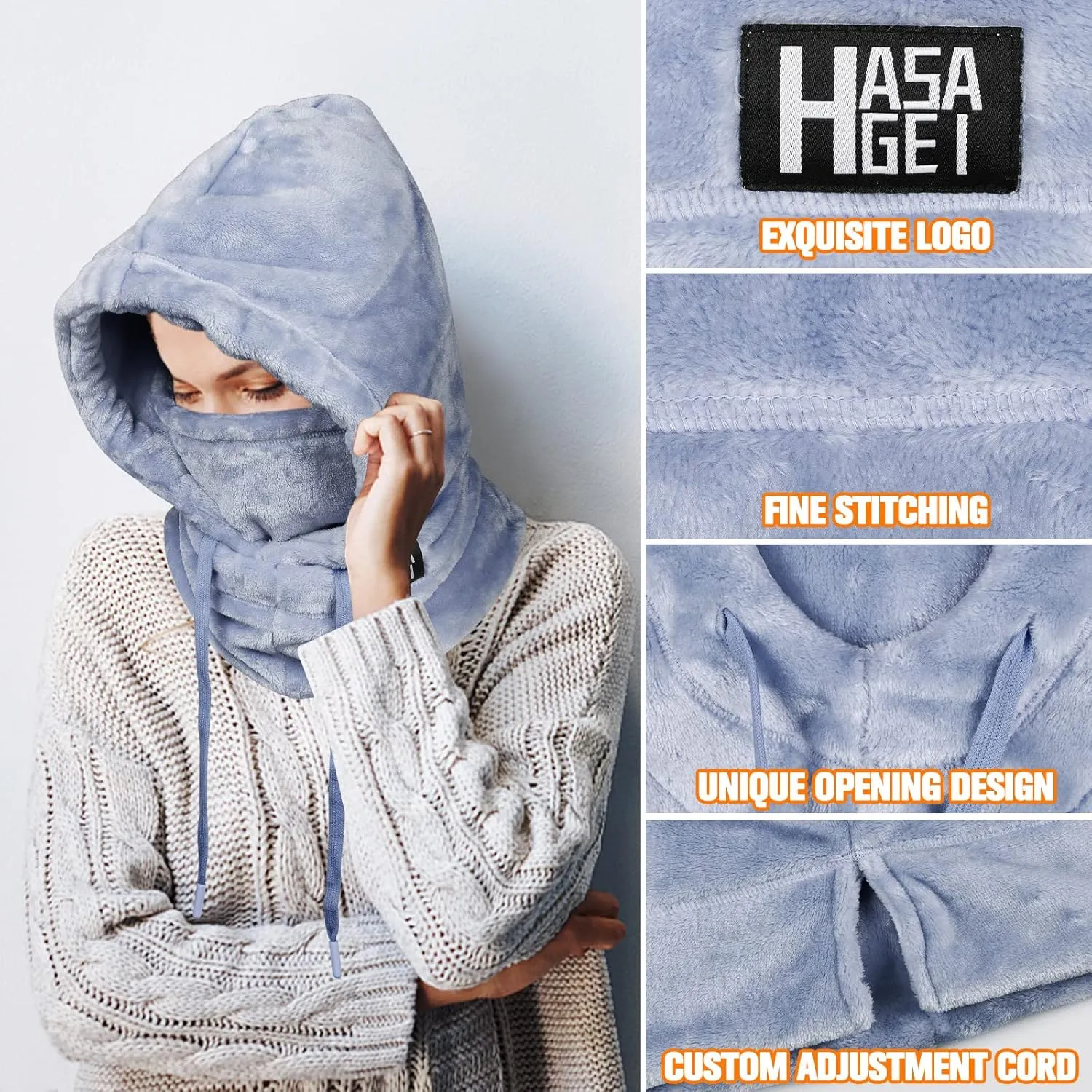 Ski Mask for Women Balaclava Women Men Windproof Thermal Hood Winter Neck Warmer with Plush