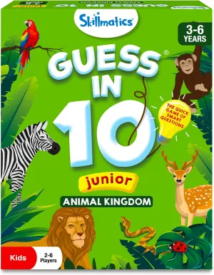 Skillmatics Guess in 10 Animal Kingdom, Perfect for Boys, Girls, Kids, Teens, Adults Who Love Animal Card Games, Trivia, Travel Games, Gifts for Ages 6, 7, 8, 9, 10, and Up