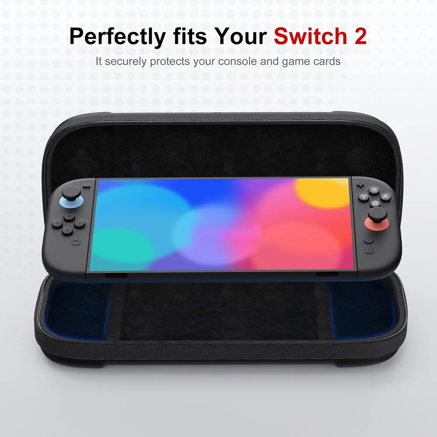 Slim Carrying Case for Nintendo Switch 2 2025, Travel Hard Shell Case with 12 Game Card Slots, Protective Bag for Switch 2 Console & Games Accessories Black