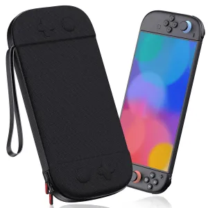 Slim Carrying Case for Nintendo Switch 2 2025, Travel Hard Shell Case with 12 Game Card Slots, Protective Bag for Switch 2 Console & Games Accessories Black
