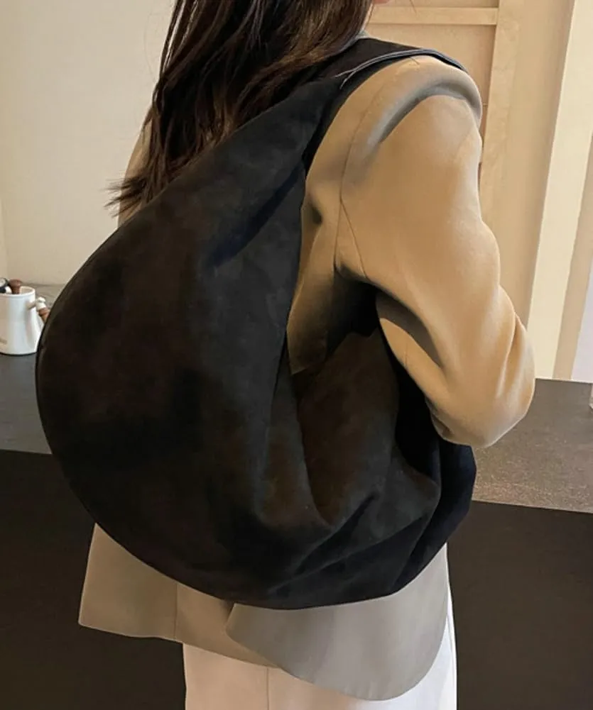 Slouchy Suede Shoulder Bag for Women Large Dumpling Tote Purse Soft Handbags Casual Top Handle Satchel