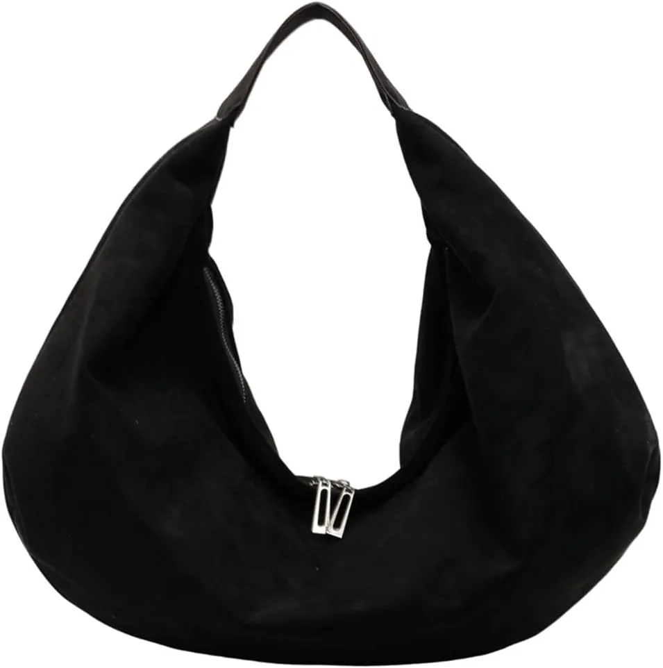 Slouchy Suede Shoulder Bag for Women Large Dumpling Tote Purse Soft Handbags Casual Top Handle Satchel