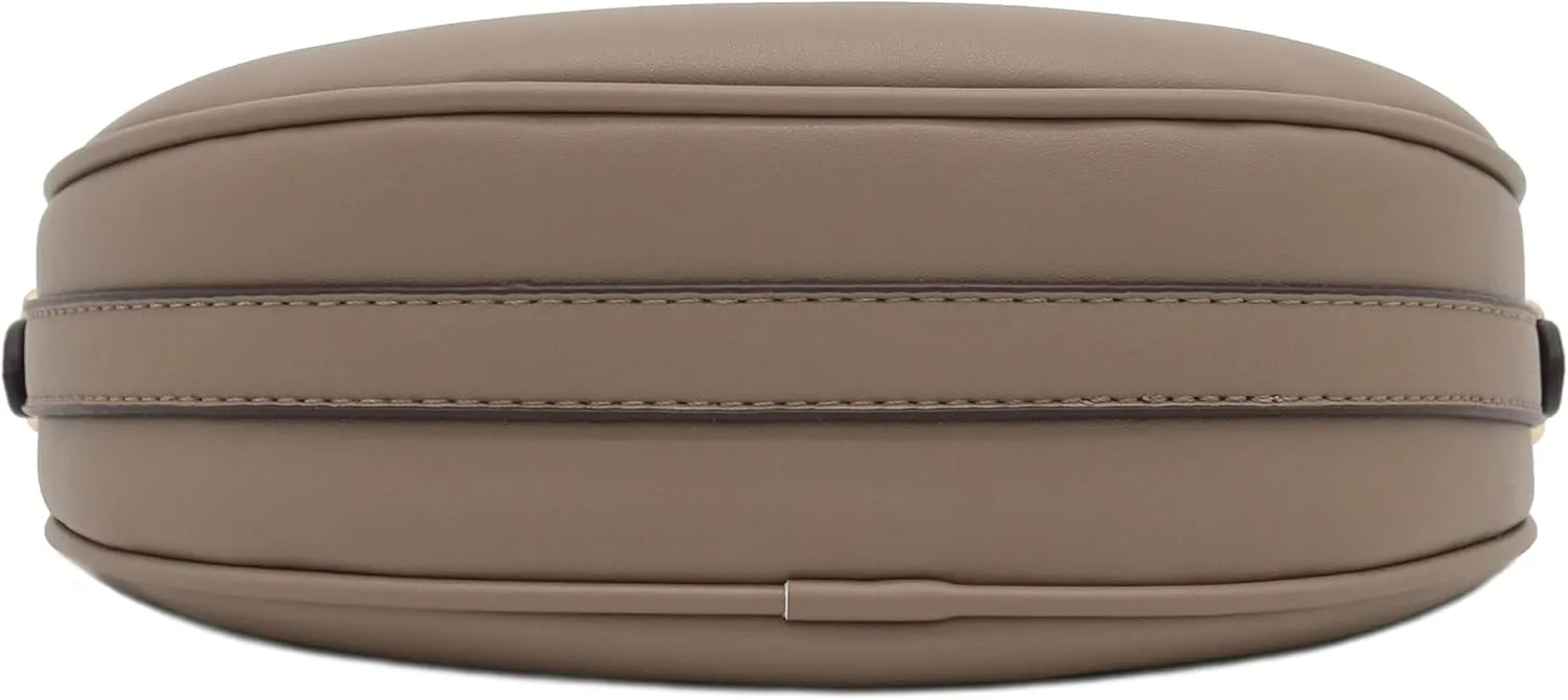 Small Crescent Smooth Faux Leather Underarm Shoulder Bag