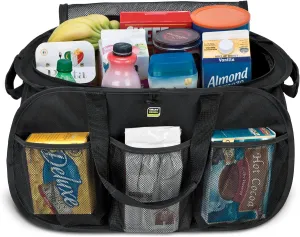Smart Design Pop Up Trunk Organizer w/ Easy Carry Handles, Side Pockets, & Zipper Top - 23 Inch - Durable Fabric Collapsible Design - Home Organization (Holds 50 lbs.) [Black]