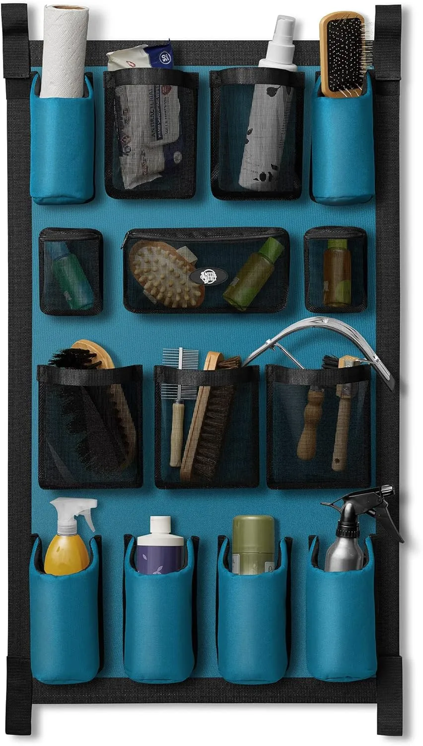 SmithBuilt Trailer Grooming Bag - Teal, Long Hanging Door Caddy for Horses