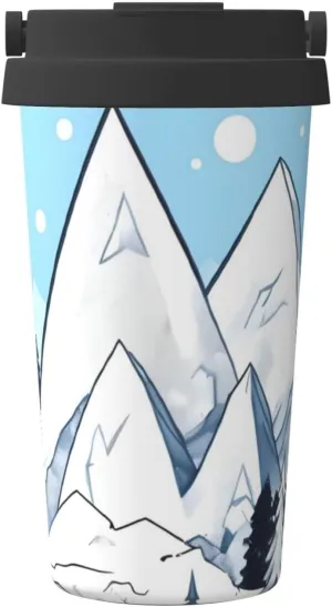 Snow-capped mountains Print Travel Coffee Mug 16Oz, Hot/Ice Drinking Thermal Cup, Leakproof, for Office, Car