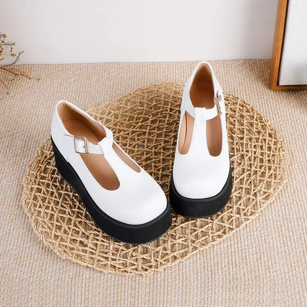 SO SIMPOK Women Gothic Mary Janes Platform Shoes Uniform Dress Wedge Pumps Classic Oxfords Gifts