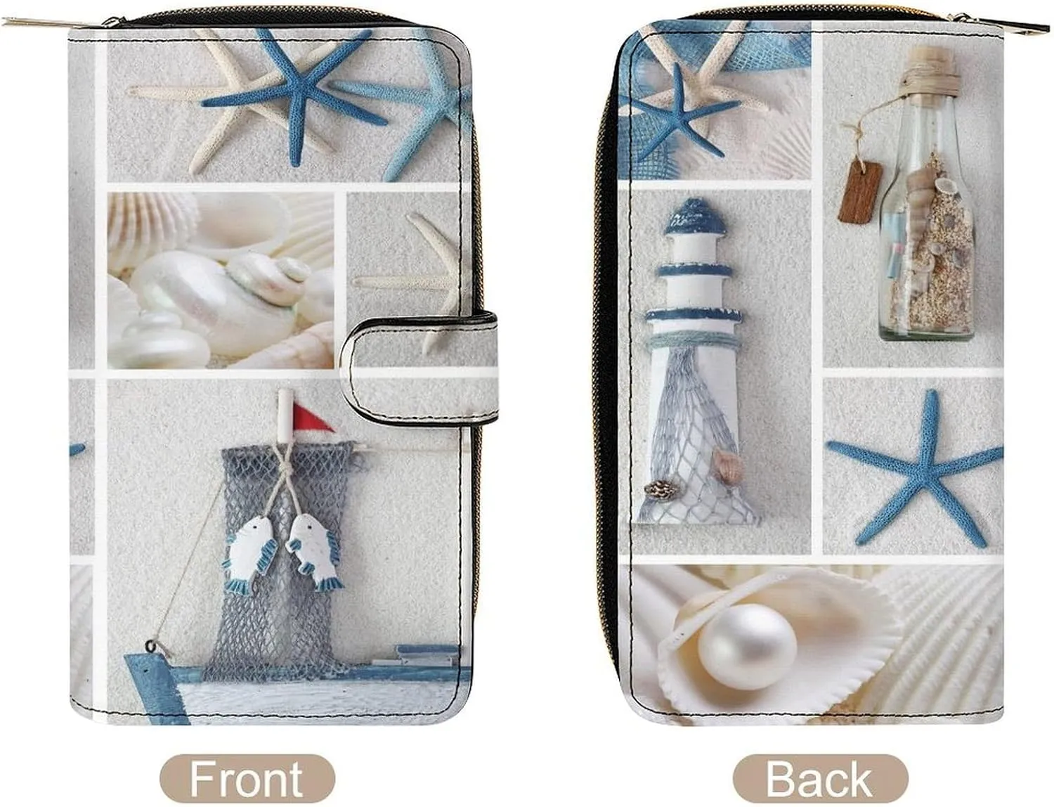 Soft Clutch PU Leather Wallet with 12 Card Slots, Zipper Card Case Holder Purse
