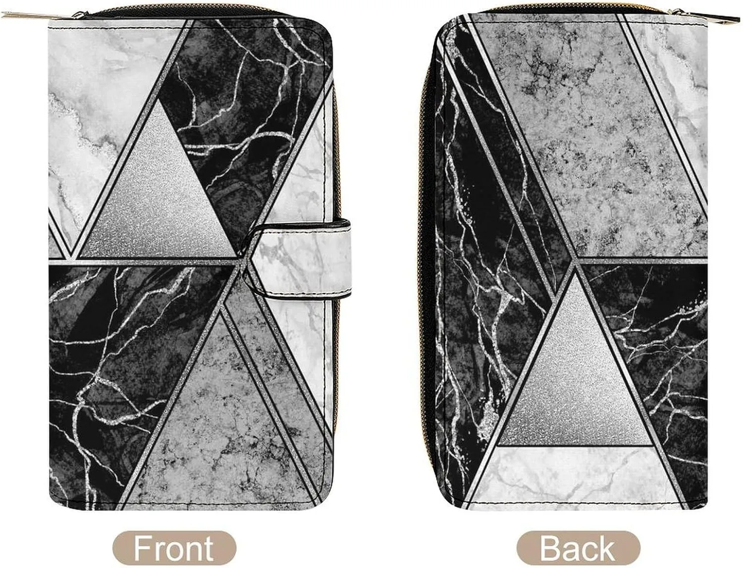 Soft Zipper Wallet with 12 Card Slots, Clutch PU Leather Card Case Holder Purse