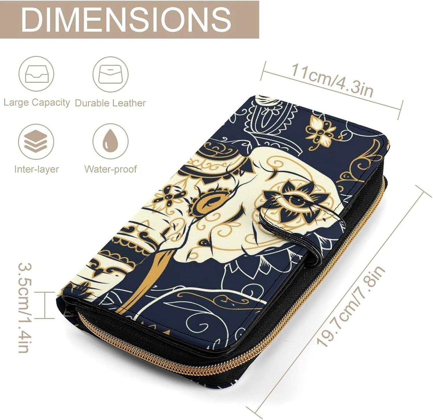 Soft Zipper Wallet with 12 Card Slots, Clutch PU Leather Card Case Holder Purse