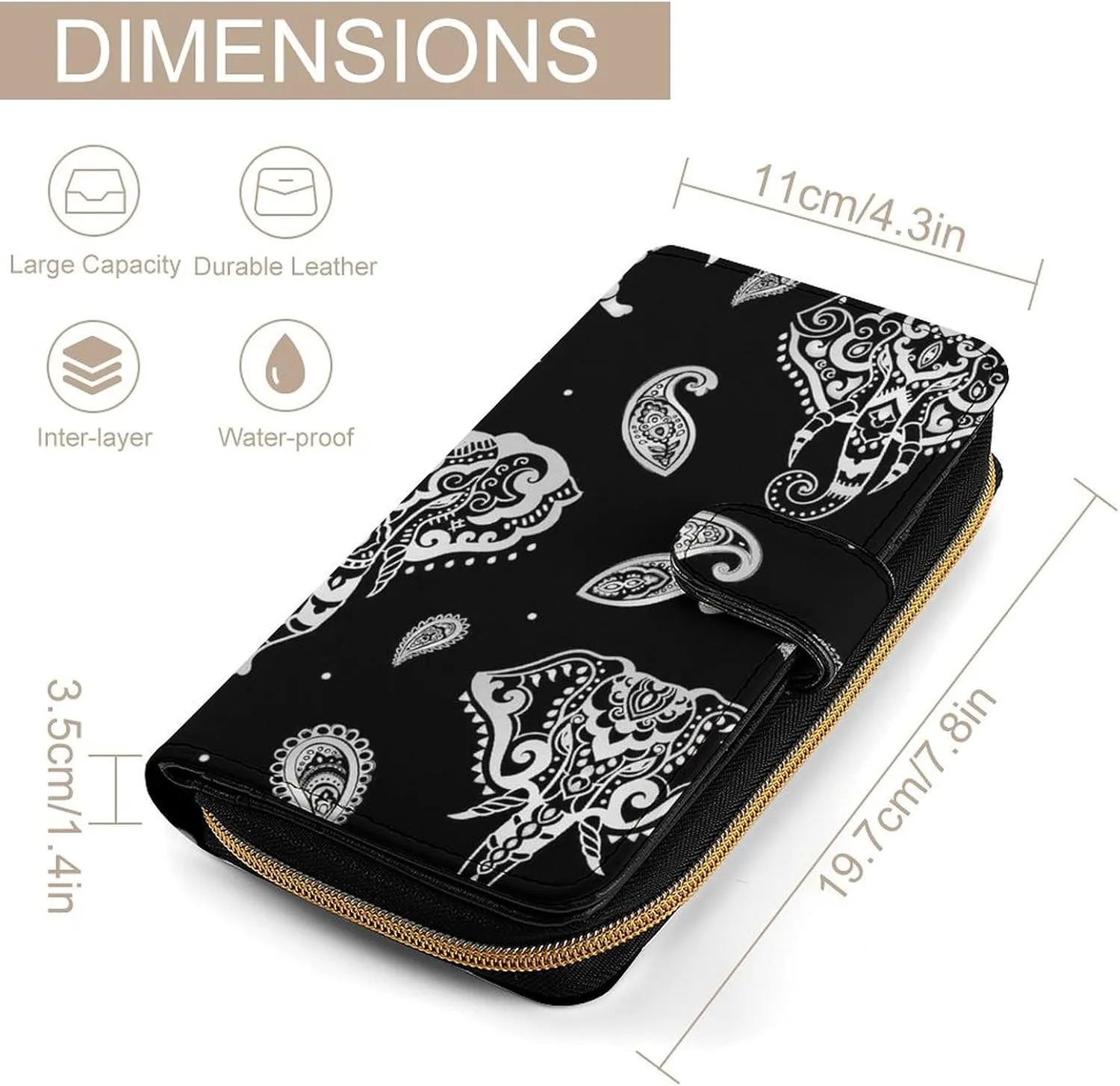 Soft Zipper Wallet with 12 Card Slots, Clutch PU Leather Card Case Holder Purse