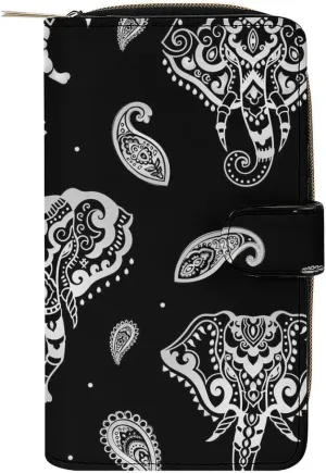 Soft Zipper Wallet with 12 Card Slots, Clutch PU Leather Card Case Holder Purse