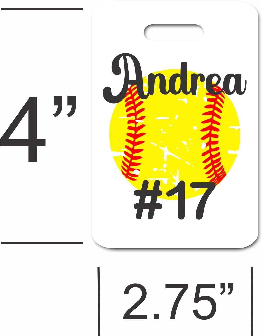 Softball Gifts for Girls Team, Personalized Bat Bag Name ID Tag, Christmas Stocking Stuffer, Teen Present Idea for Player
