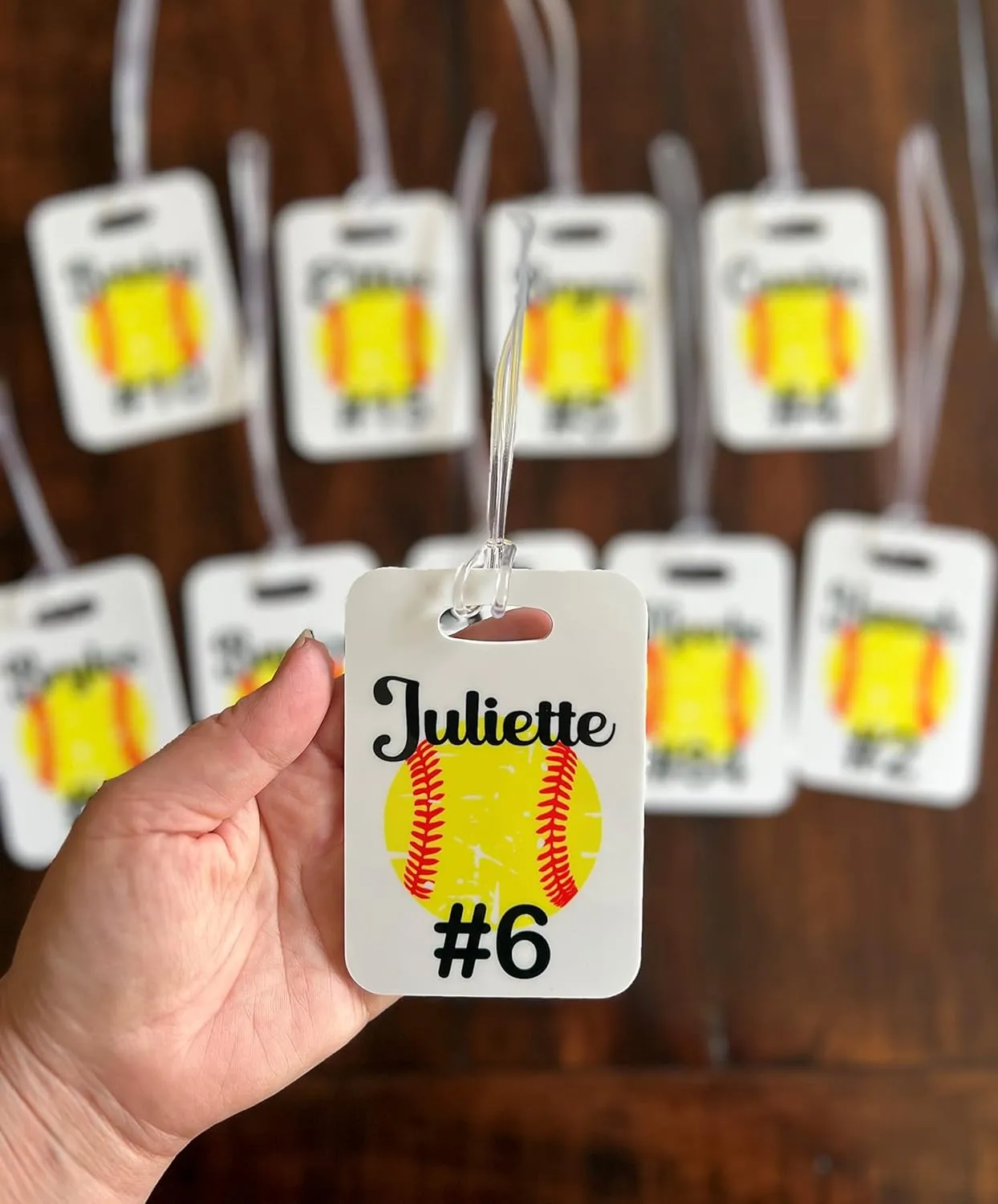 Softball Gifts for Girls Team, Personalized Bat Bag Name ID Tag, Christmas Stocking Stuffer, Teen Present Idea for Player