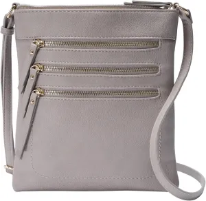 Solene Crossbody Bag Functional Multi Pocket Messenger Purse Top Zip Closure Shoulder Handbag With Adjustable Strap