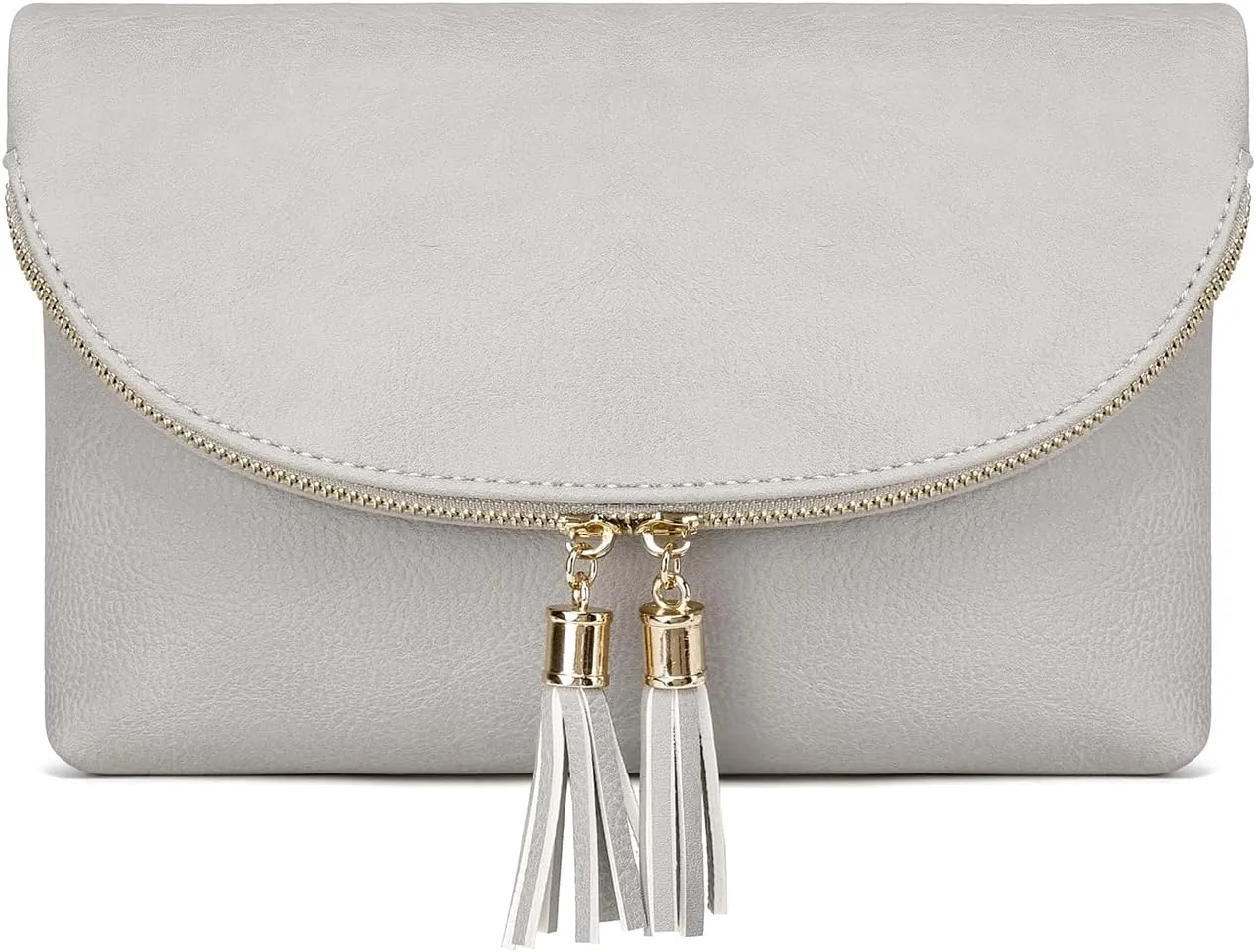 Solene Womens Envelop Clutch Purse Multi Compartments, 6 Card Slot Inside, Crossbody Bag With Tassels