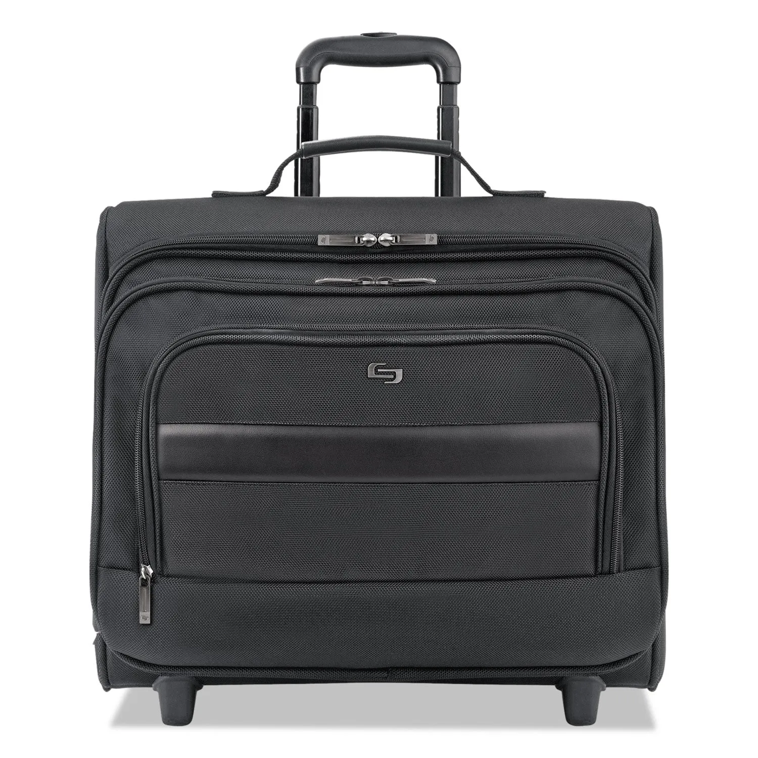 Solo Classic Rolling Overnighter Case, Fits Devices Up to 15.6", Ballistic Polyester, 16.14 x 6.69 x 13.78, Black