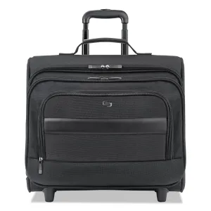 Solo Classic Rolling Overnighter Case, Fits Devices Up to 15.6", Ballistic Polyester, 16.14 x 6.69 x 13.78, Black
