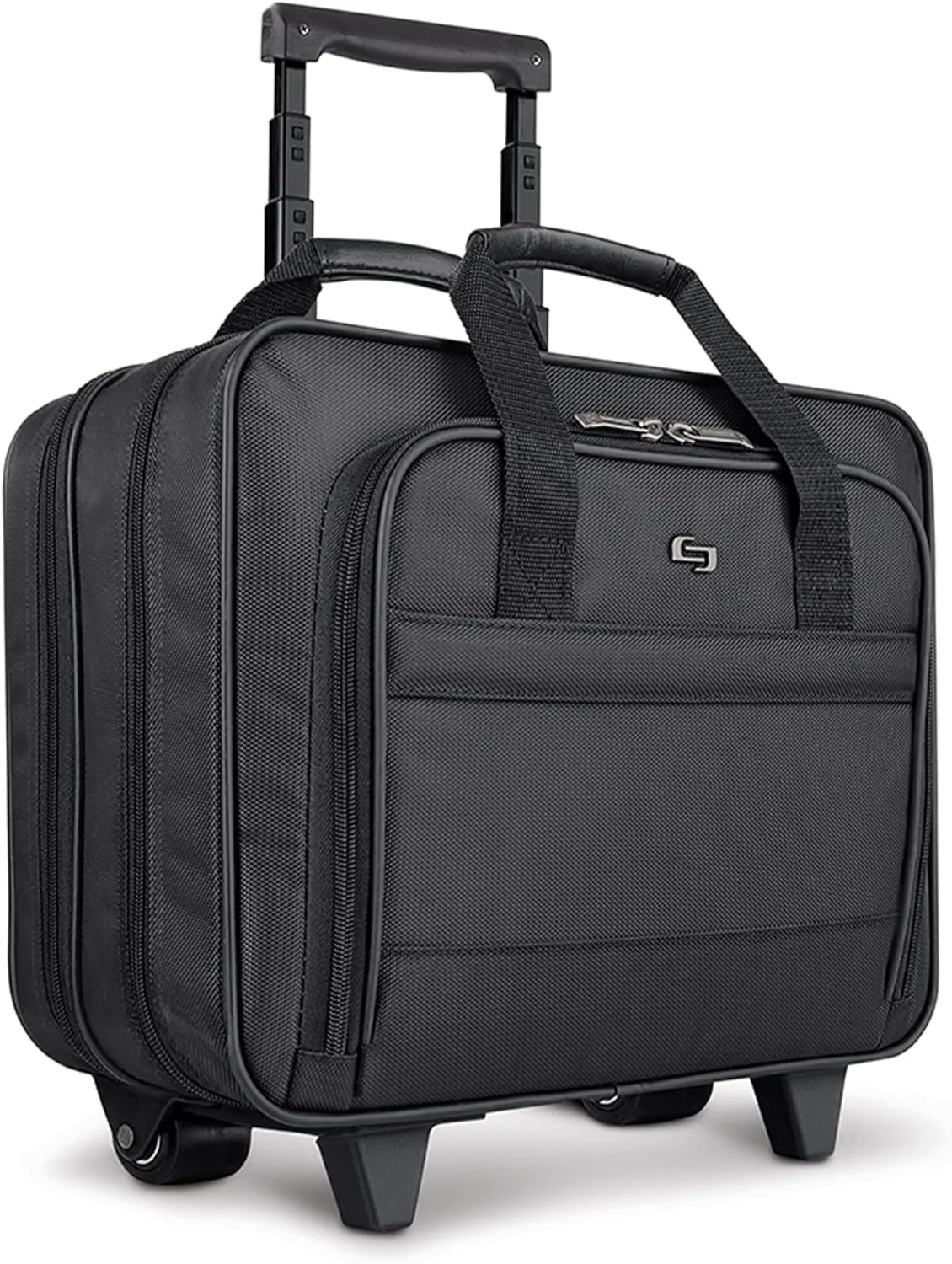 Solo New York Rolling Case with Wheels - Roller Laptop Bag, Wheeled Briefcase for Women & Men, Carry On Size for Travel, Fits 15.6" Computer - Carnegie, Black