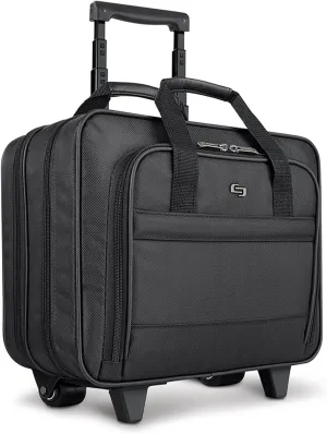 Solo New York Rolling Case with Wheels - Roller Laptop Bag, Wheeled Briefcase for Women & Men, Carry On Size for Travel, Fits 15.6" Computer - Carnegie, Black