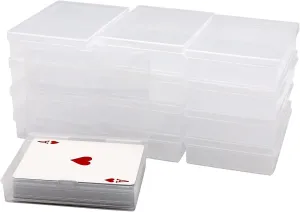 SOSOHOME 12 Pack Playing Card Deck Boxes, Empty Plastic Storage Box Fits Baseball Trading Cards, Gaming Cards, Snaps Closed