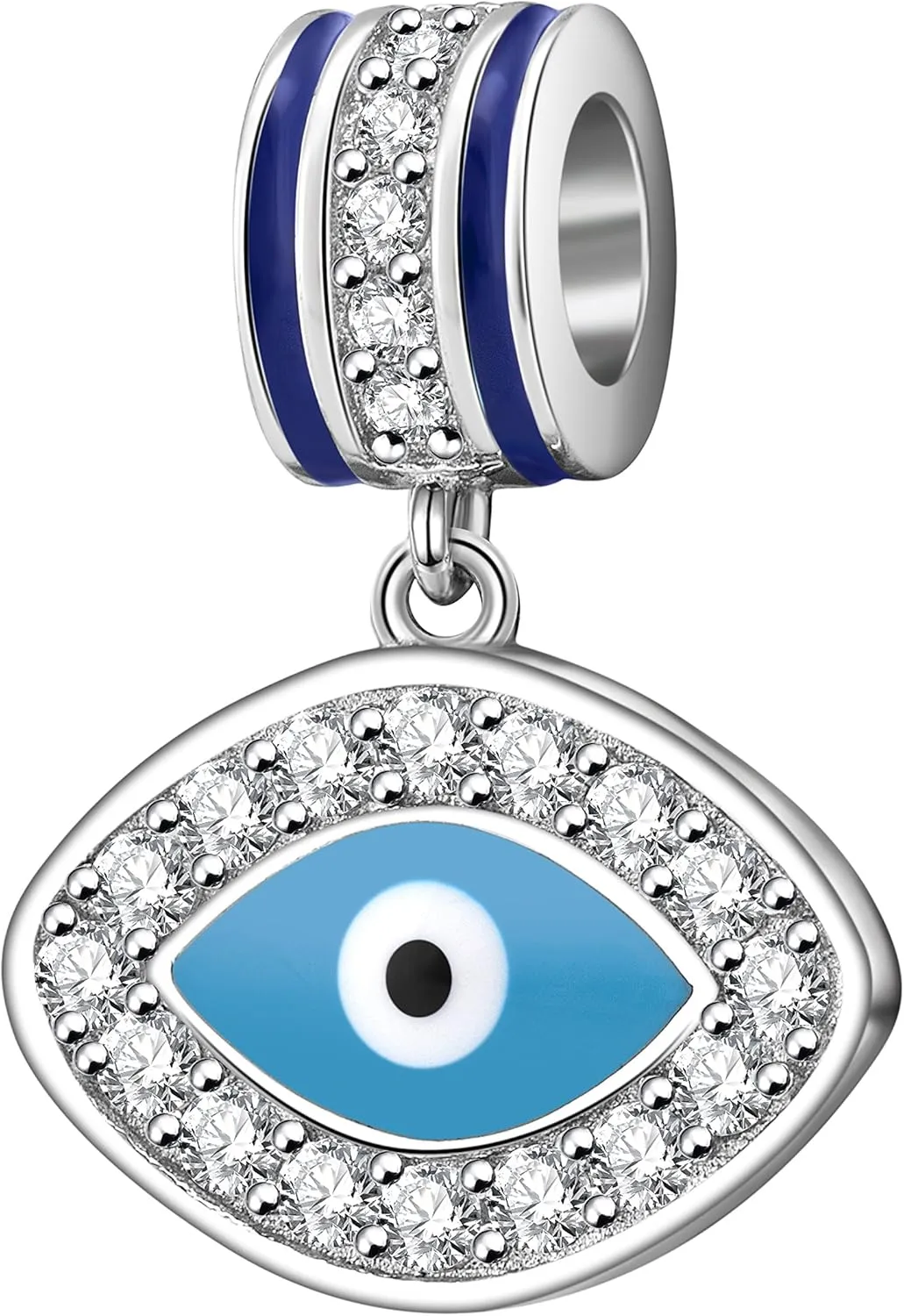 SOUKISS Evil Eye Charms 925 Sterling Silver Symbol of Insight Bead Lucky Charm for European Bracelet(C)