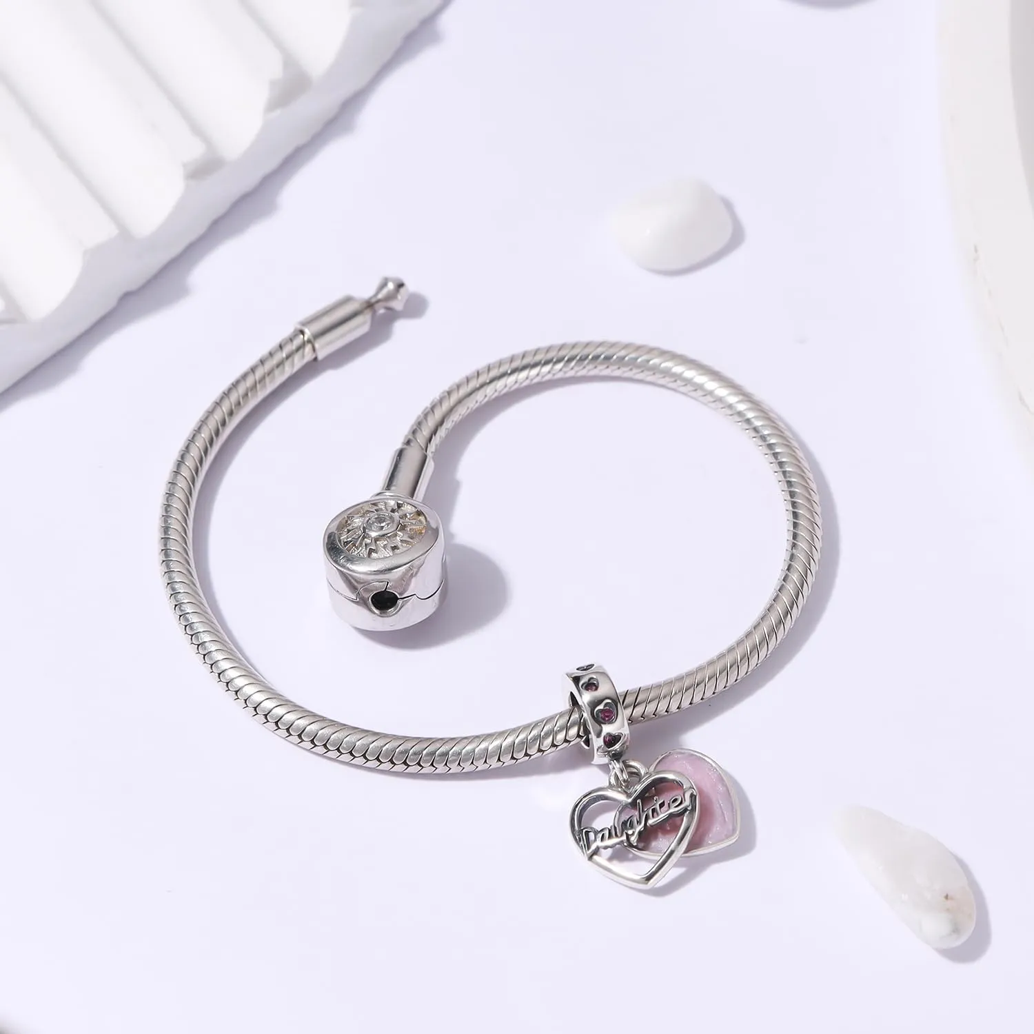 SOUKISS Grandma Heart Charms Authentic 925 Sterling Silver Family Love Mother Gifts Charm for European Bracelet