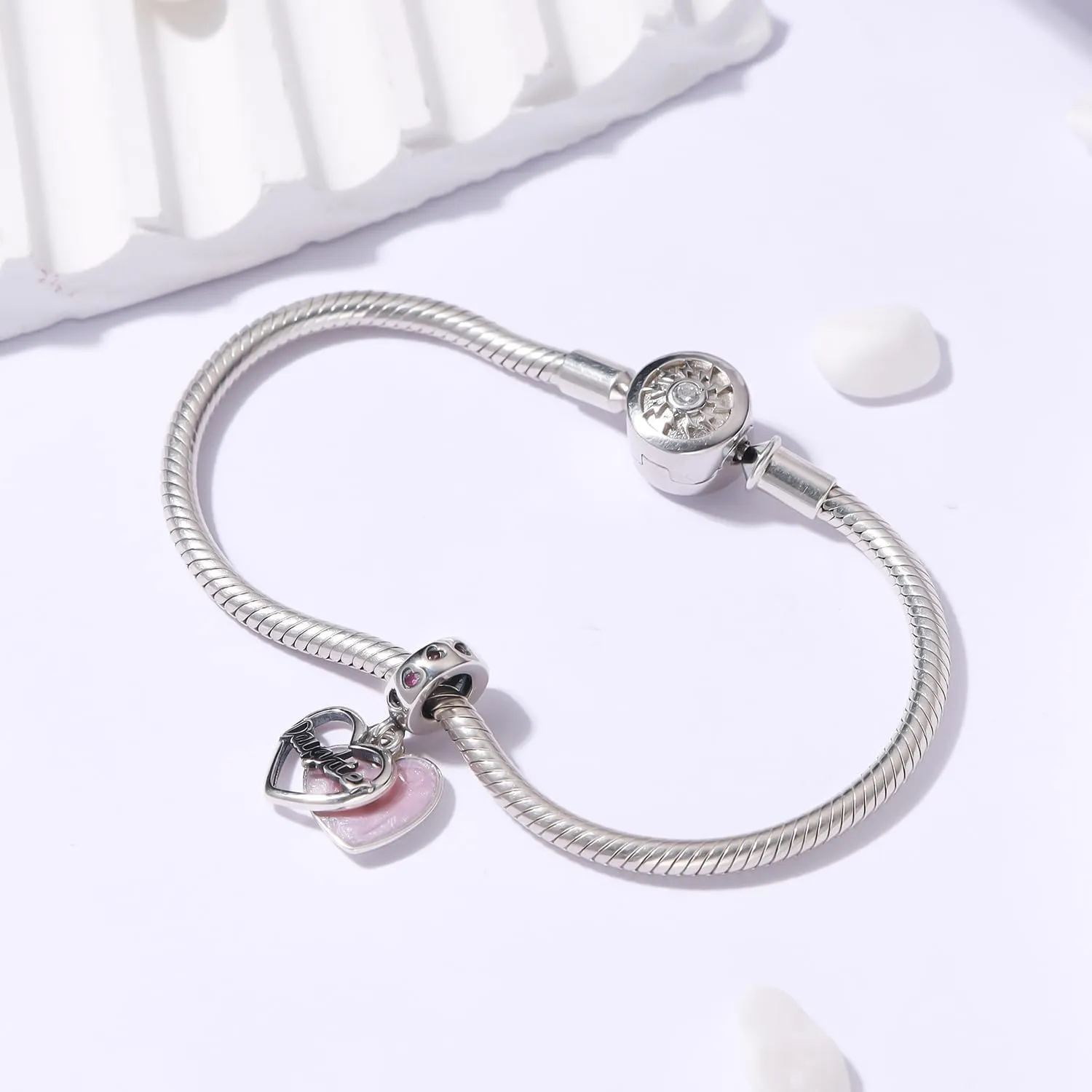 SOUKISS Grandma Heart Charms Authentic 925 Sterling Silver Family Love Mother Gifts Charm for European Bracelet